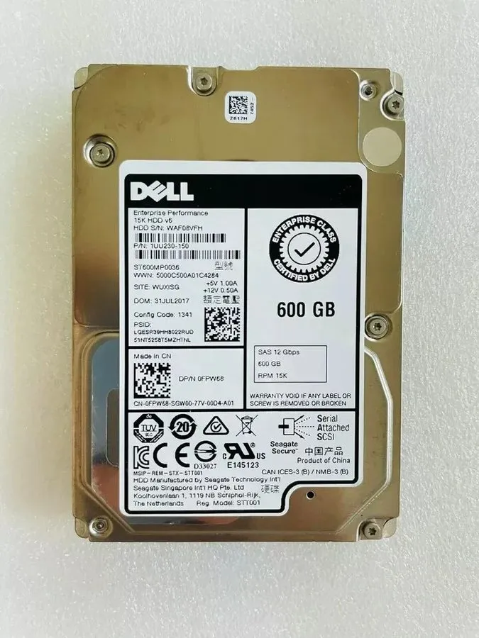 Сервер Dell 0FPW68 04HGTJ ST600MP0036 600GB 15K 12Gbps SAS 2.5 Inch Server Hard 
