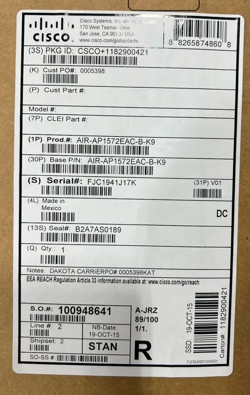 Антенна Cisco Aironet 1572EAC Air-AP1572EAC-B-K9 Wireless Access Point AIR-ANT25 — фото лота 2