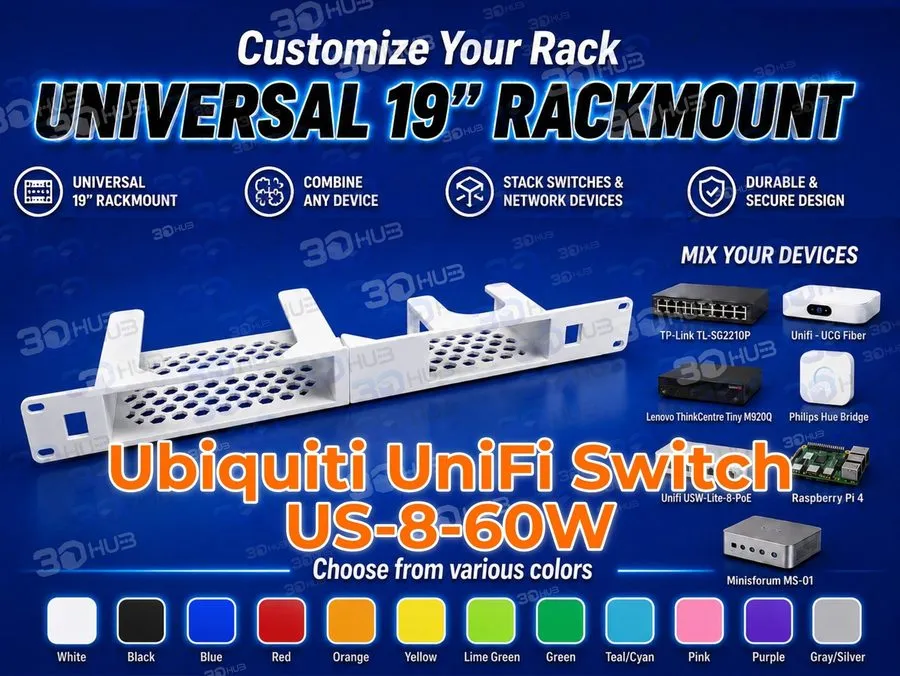 Коммутатор Ubiquiti UniFi Switch US-8-60W 19" Rackmount 1U Mix & Match with othe