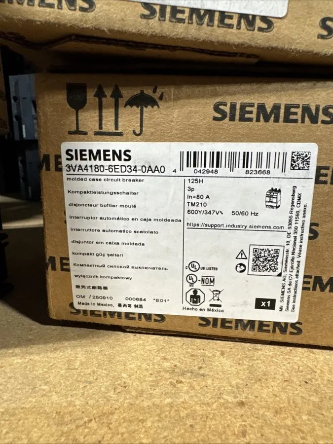 Автоматический выключатель SIEMENS 3VA4180-6ED34-0AA0 Molded Case Circuit Breake