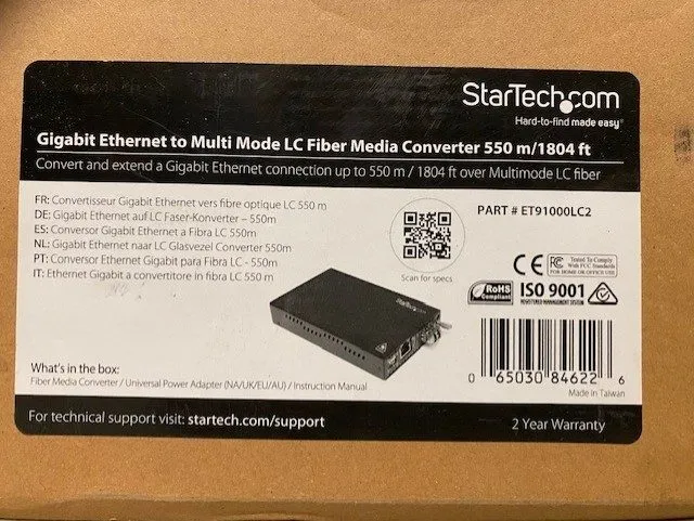 Медиаконвертер StarTech Gigabit Ethernet to Multi Mode LC Fiber Media Converter 