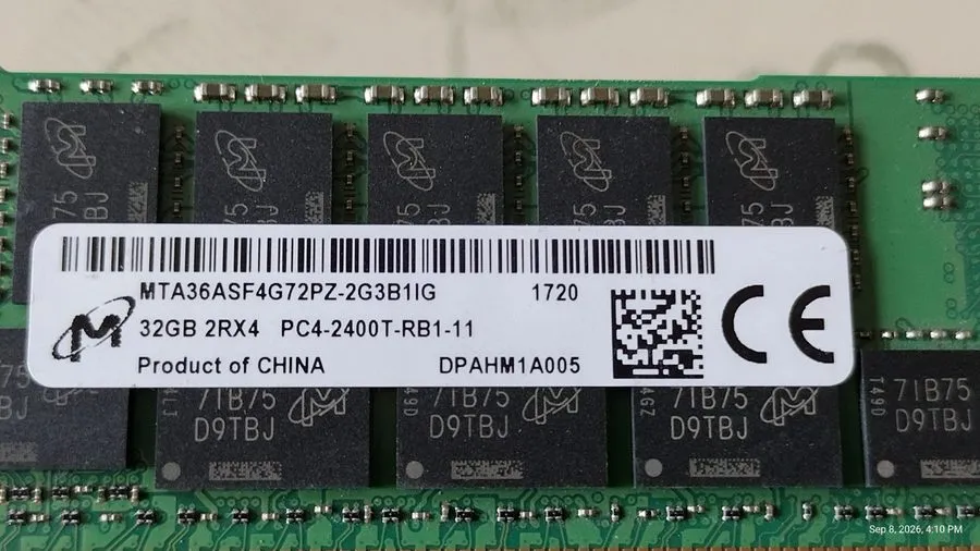 Модуль памяти 32GB 2Rx4 PC4-2400T DDR4 ECC MTA36ASF4G72PZ-2G3B1IG CT32G4RFD424.3 — фото лота 1
