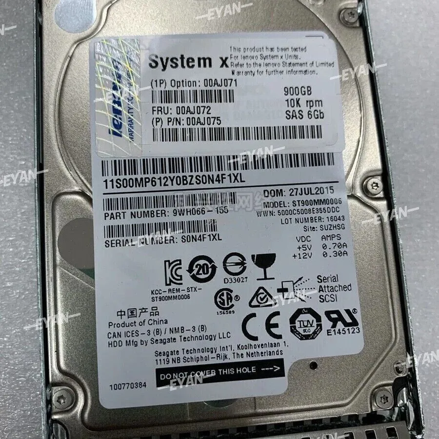 Жёсткий диск 00AJ072 00AJ071 00AJ075 LENOVO 900GB 10K RPM 6Gb/s 2.5" SAS HDD Har