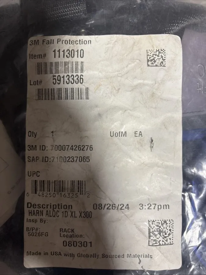Жгут проводов 3M Protecta Fall Protection Safety Harness XL 1-D Ring Model 11130