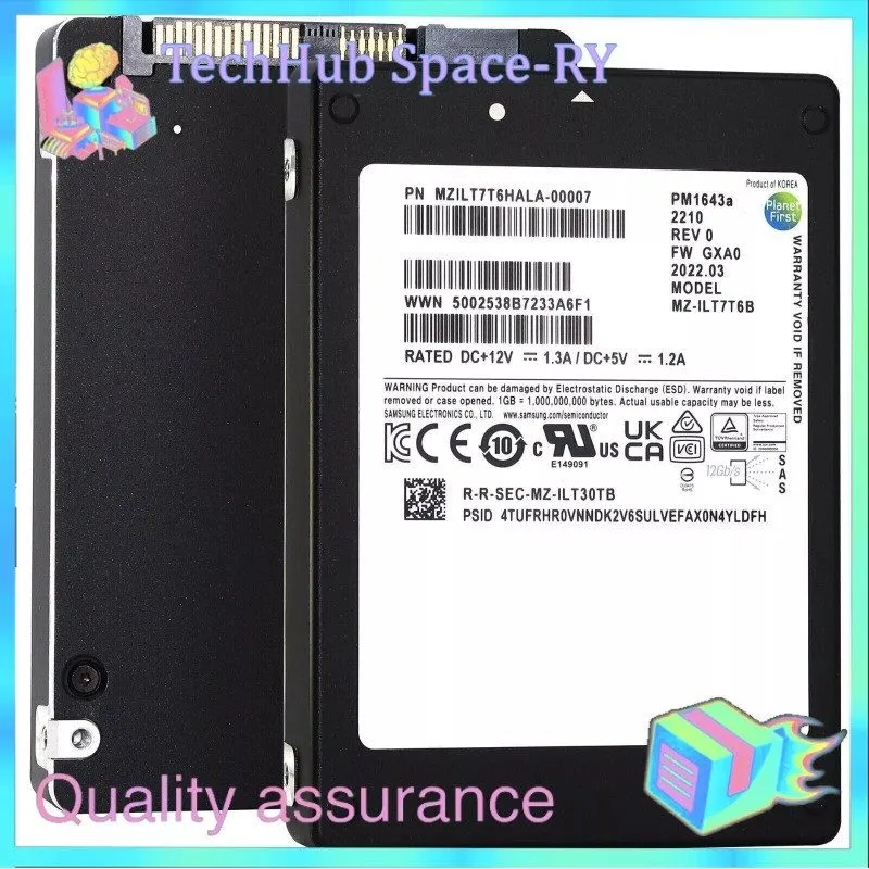 SSD-накопитель Samsung PM1643a 7.68TB SAS 12Gb/s 2.5" Enterprise SSD—MZILT7T6HAL