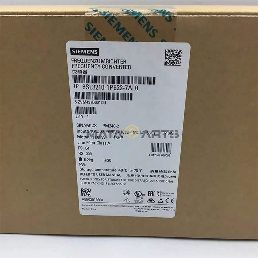 Частотный преобразователь Siemens SINAMICS G120 6SL3210-1PE22-7AL0