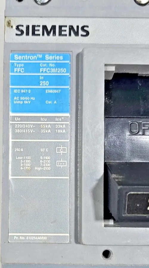 Автоматический выключатель SIEMENS SENTRON SERIES FFC FFC3M250 CIRCUIT BREAKER 3 — фото лота 1