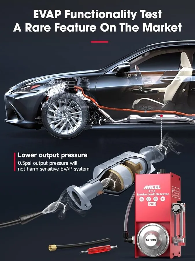 Автосервисное оборудование ANCEL S110 Pro Automotive Smoke Machine w/ Air Pump E — фото лота 1