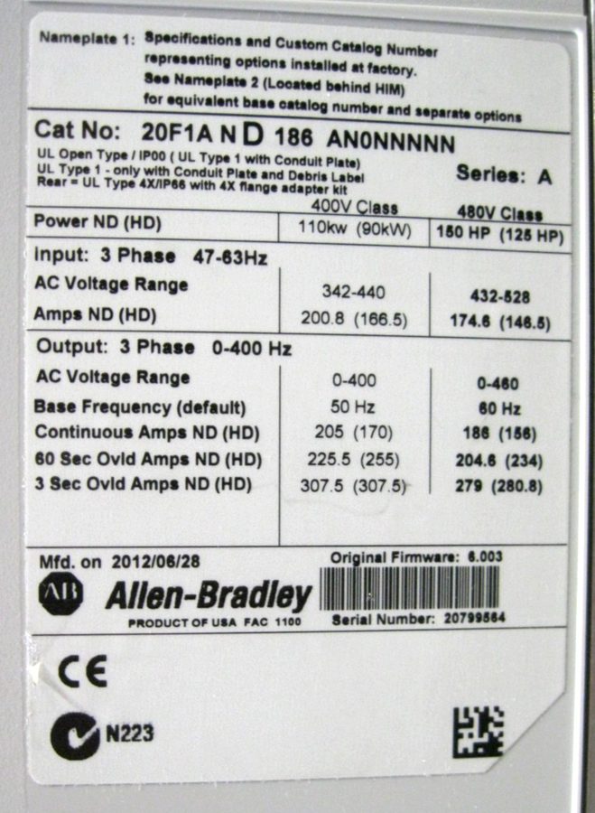 Фото лота 20F-1AND186AN0NNNNN от продавца №70696