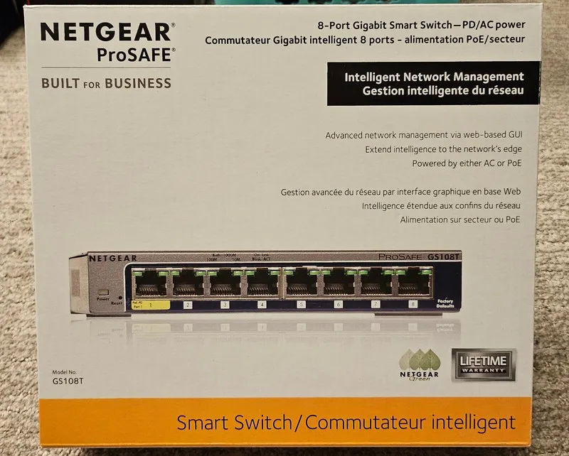 Коммутатор NetGear ProSafe GS108T v2 8-Ports External Ethernet Switch FREE S/H