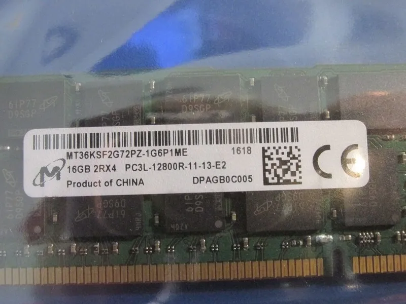 Модуль памяти 16GB Micron DDR3 ECC RDIMM PC3L-12800R MT36KSF2G72PZ And 1 PC3-149