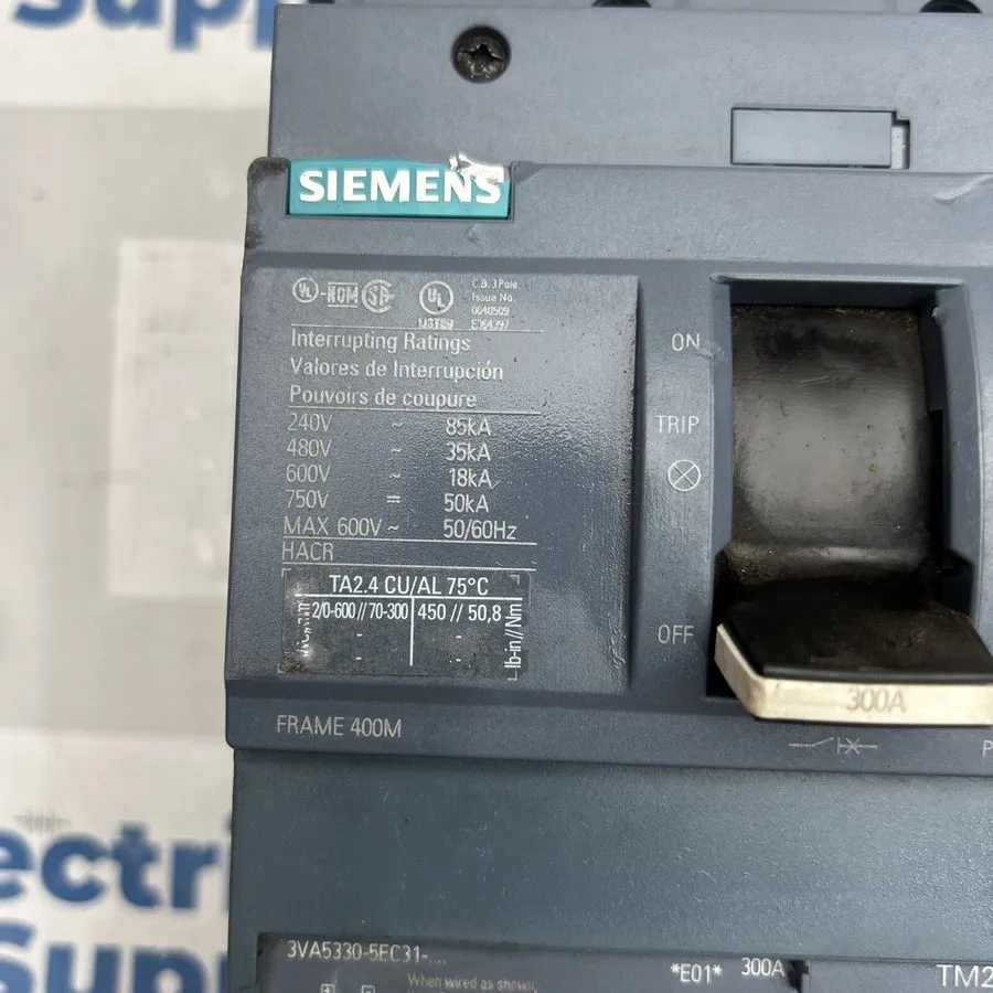 Автоматический выключатель Siemens 3VA5330-5EC31-0AA0 300Amp 600V 3-Pole Circuit