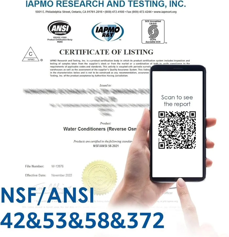 Насос Waterdrop G3P600 Reverse Osmosis System, NSF/ANSI 42 & 53 & 58 & 372 Certi