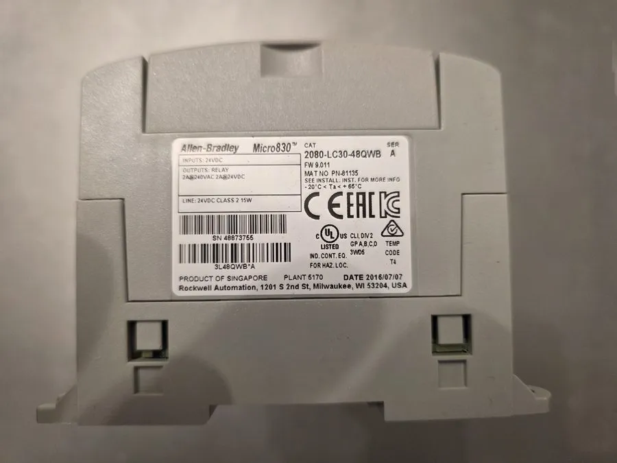 ПЛК ALLEN BRADLEY 2080-LC30-48QWB SER. A MICRO830 CONTROLLER