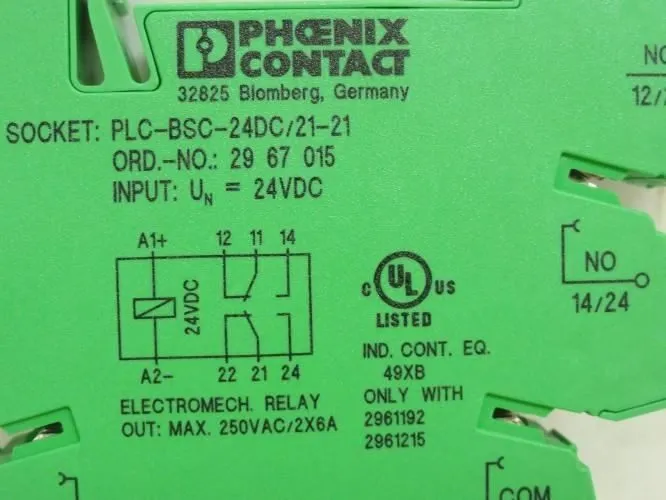 Колодка реле X Phoenix contact plc-bsc-24dc/21-21 Relay Socket 2961192 250VAC/6A