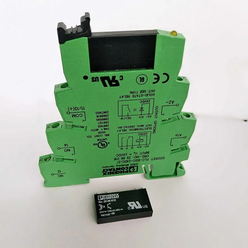 ПЛК PHOENIX NO.2966618 24VDC Power Relay With PLC-BSC-24DC-21 Socket