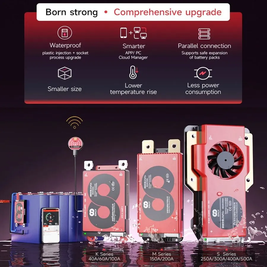 Аккумулятор Daly Smart BMS 15S 48V Lifepo4 40A 60A 100A 150A 200A 250A 300A 400A
