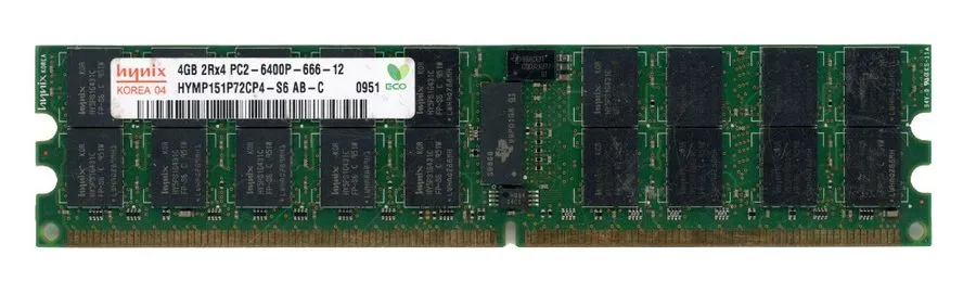 Модуль памяти HYNIX 4GB DDR2 2Rx4 PC2-6400P 800MHz HYMP151P72CP4-S6 REGISTERED E