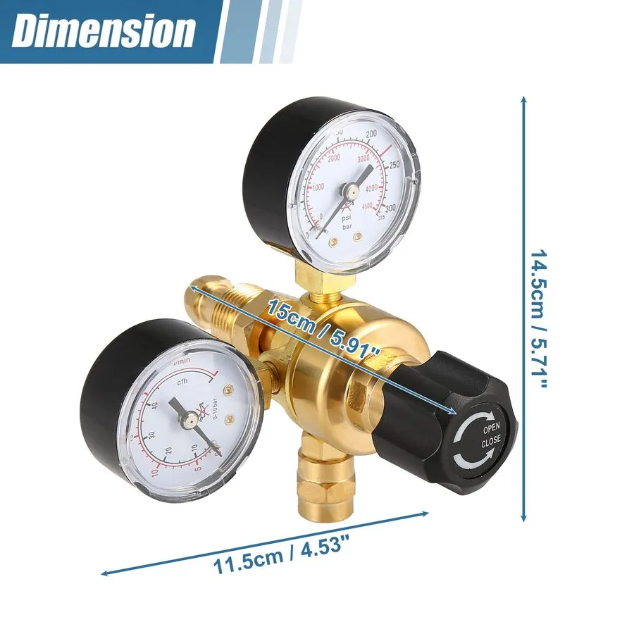 Трубопроводная арматура Argon CO2 Welding Gas Regulator Flowmeter 0-60 CFH CGA-5 — фото лота 2