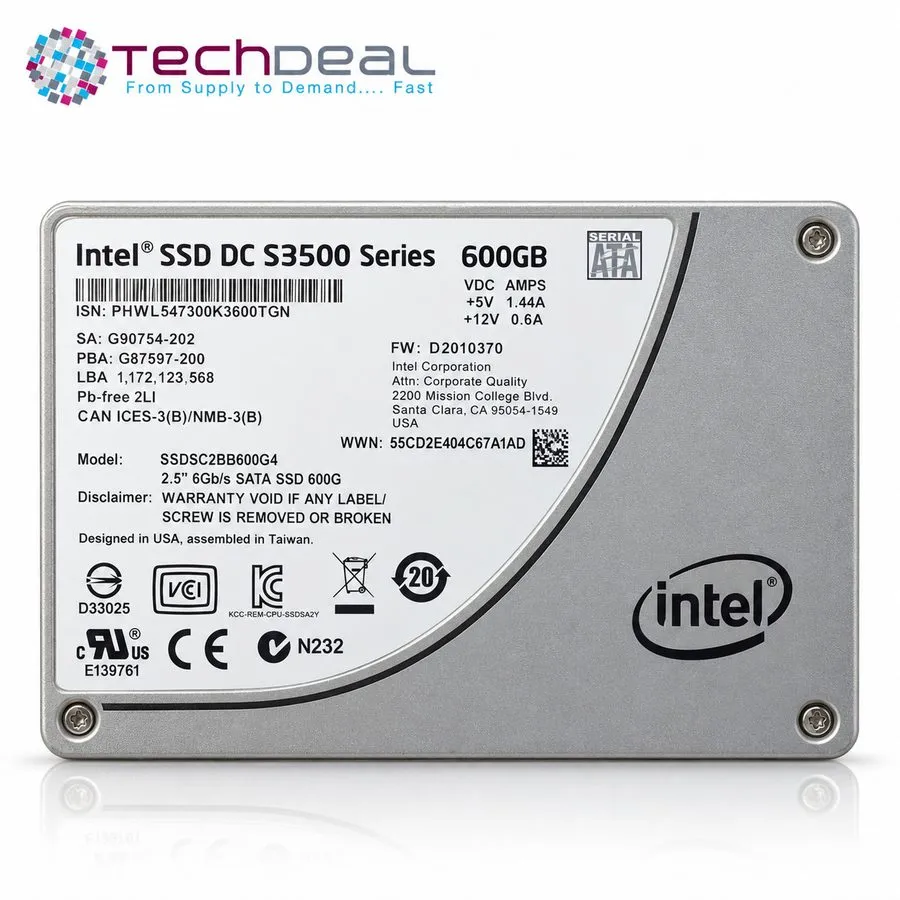 SSD-накопитель Intel 600GB SATA SSD 2.5" Intel DC S3500 SSD SSDSC2BB600G4