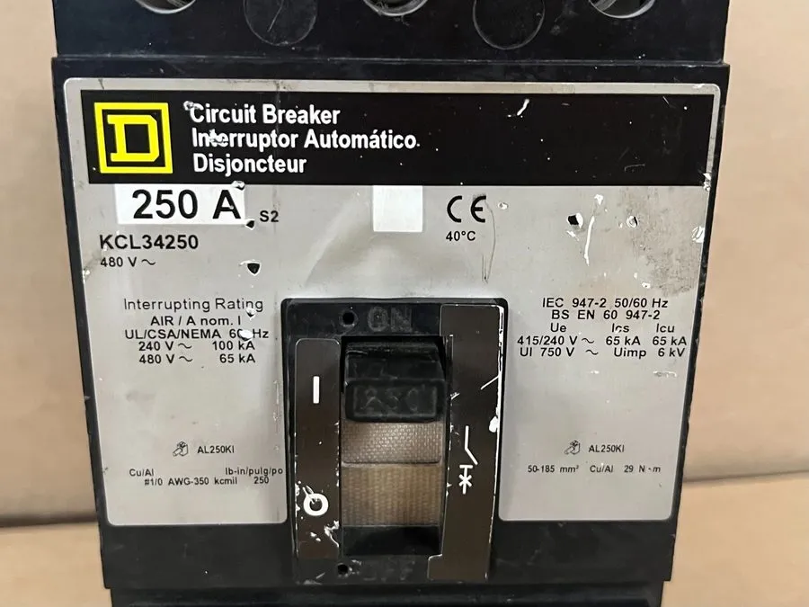 Автоматический выключатель SQUARE D KCL34250 250A 3-POLE 480V CIRCUIT BREAKER PE