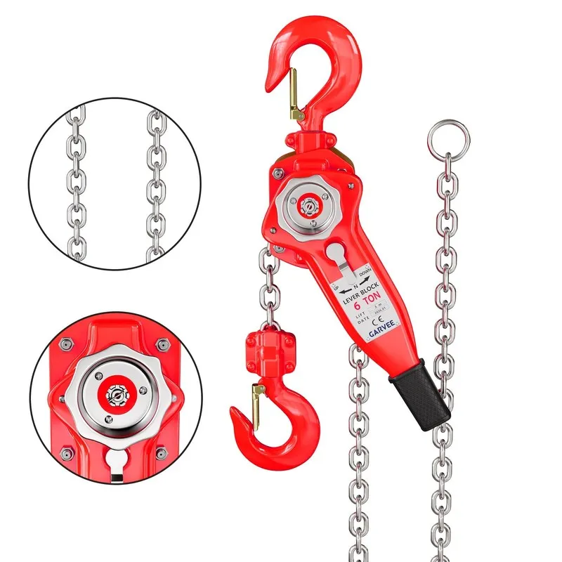Таль 0.75/1.5/3/6 Ton Manual Chain Hoist 10FT/20FT Come Along Lever G80 Chain Ho — фото лота 1