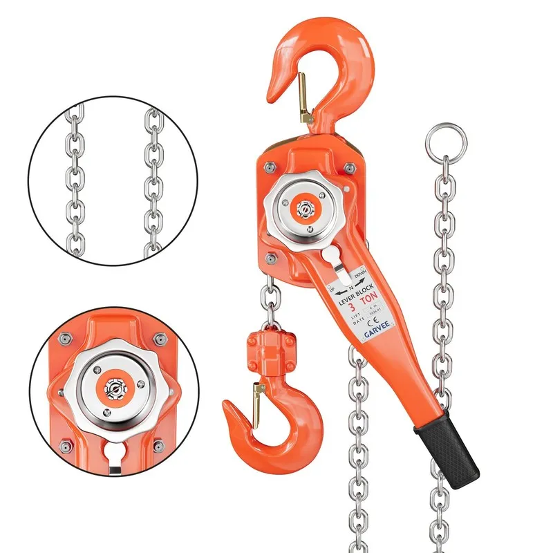 Таль 0.75/1.5/3/6 Ton Manual Chain Hoist 10FT/20FT Come Along Lever G80 Chain Ho — фото лота 2