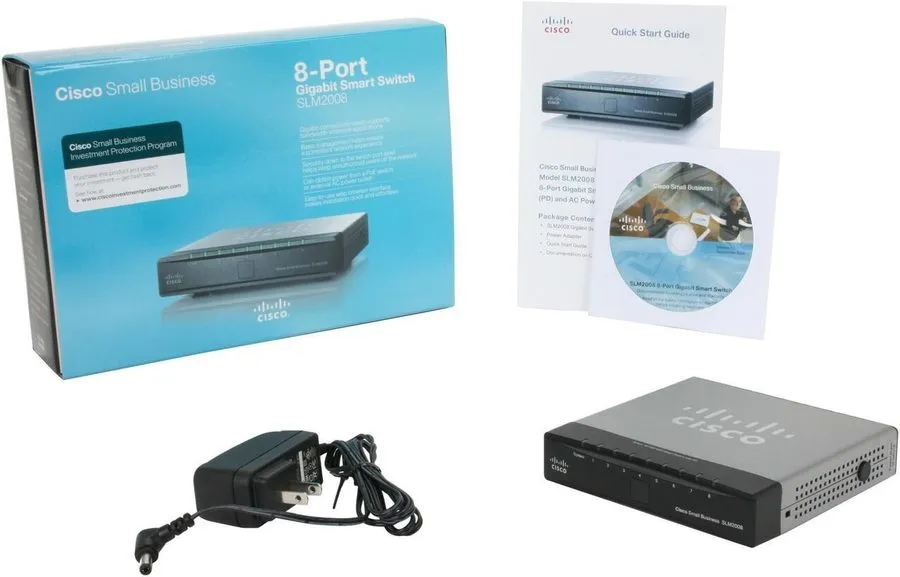 Коммутатор Linksys SLM2008 8 port 10/100/1000 gigabit smart swithc w/ pd