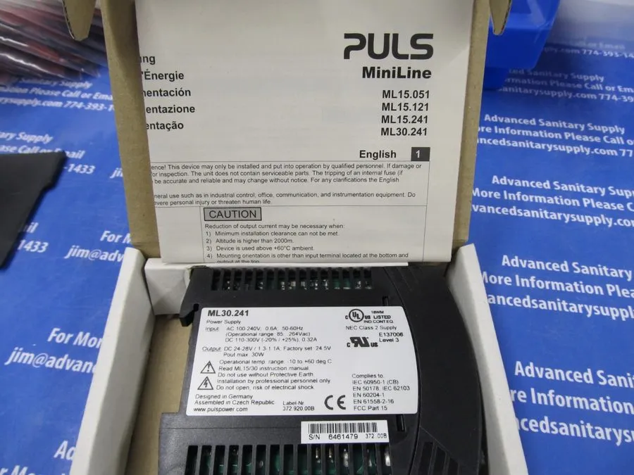 Блок питания PULS ML30.241 DC Power Supply IN 100-240Vac OUT 24-28Vdc 30W 1.3A D