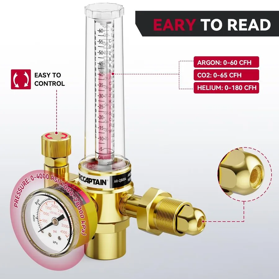 Расходомер ARCCAPTAIN Argon/CO2/Helium Regulator, MIG and TIG Flow Meter Gas Reg