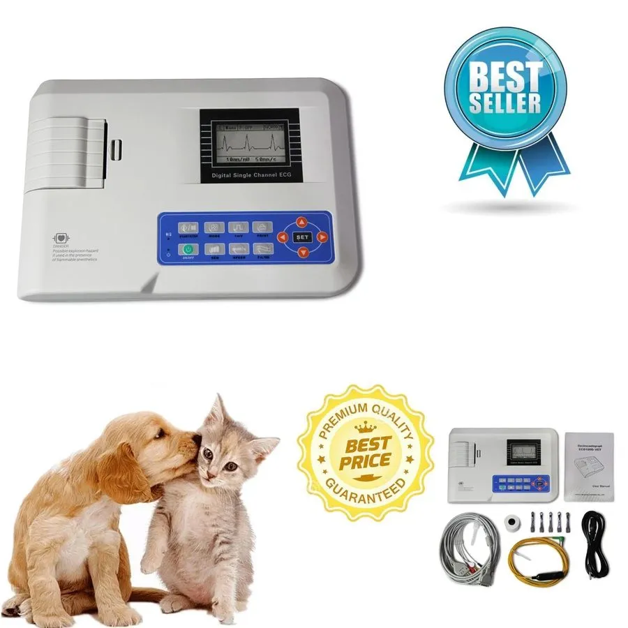 Электрокардиограф CONTEC ECG100G-VET Veterinary ECG EKG Machine 1 Channel Electr — фото лота 1