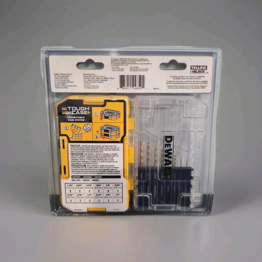 Режущий инструмент DEWALT DW1341 GT 14-Piece Titanium Nitride HSS Jobber Twist D — фото лота 1