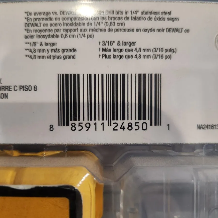 Режущий инструмент DEWALT DW1341 GT 14-Piece Titanium Nitride HSS Jobber Twist D — фото лота 2