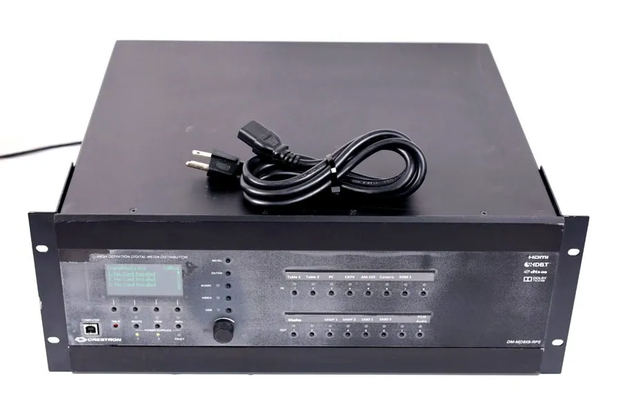 Видеокоммутатор Crestron DM-MD8X8-RPS 8x8 Media Switcher w/ 4K DSP & Fiber Cards