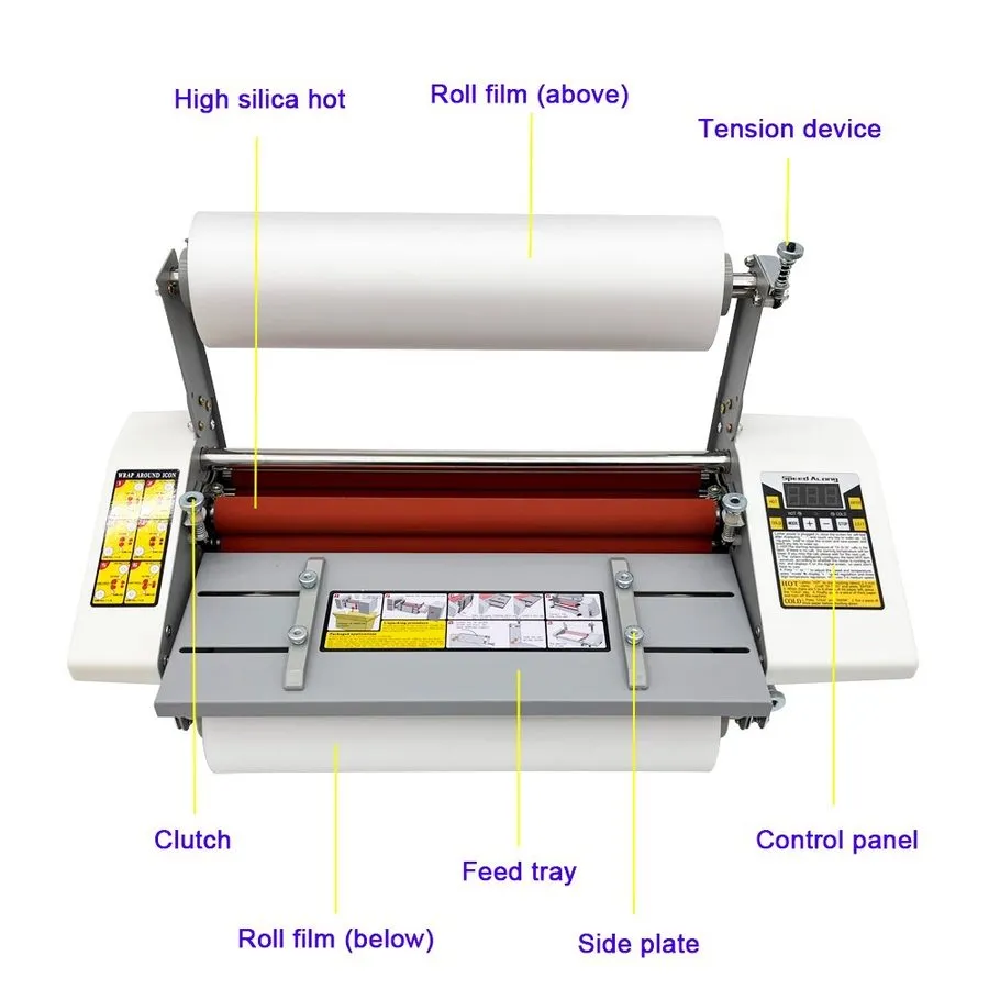 Ламинатор Electric A2 High Speed Hot Cold Roll Laminator Machine 17.3in A2 Roll 