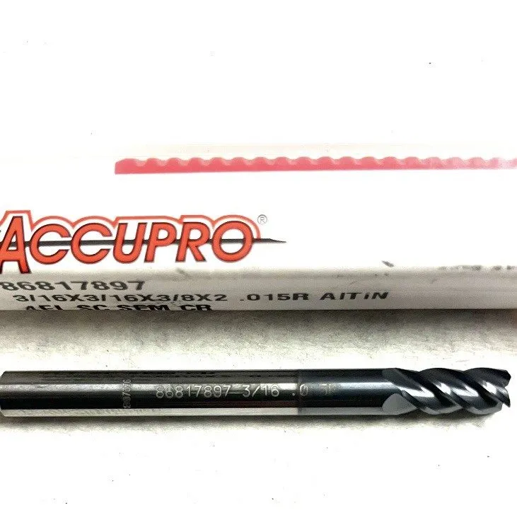 Режущий инструмент Accupro 3/16" 4FL Corner Radius Carbide End Mill .015R AlTiN 