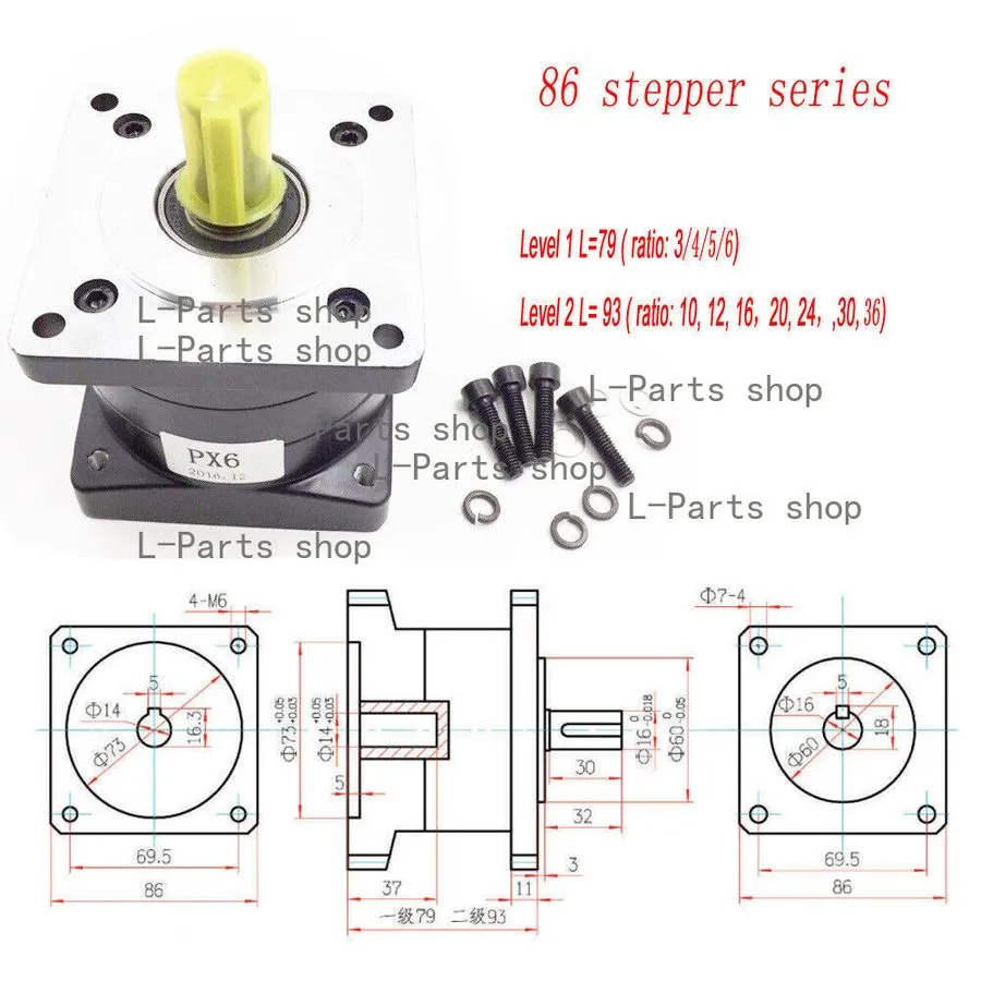Редуктор Right Angle Planetary Gearbox NEMA34 86 motor Speed Reducer 1/2'' 14/19