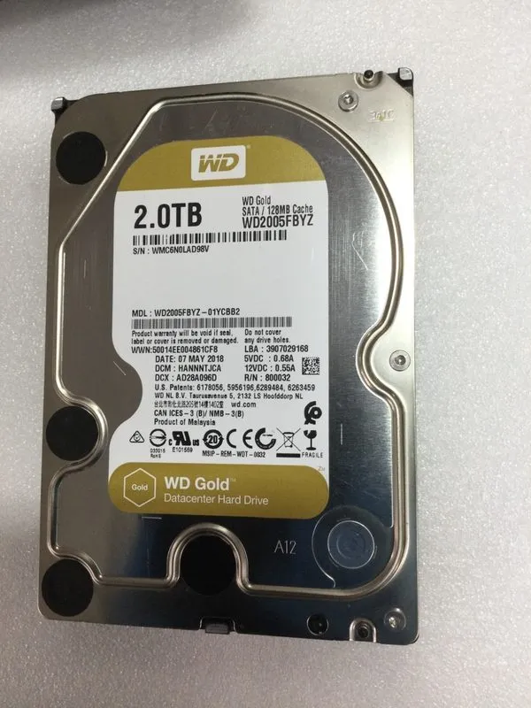 Жёсткий диск Western Digital Gold WD2005FBYZ 2TB 7200RPM 128MB SATA III 3.5" HDD — фото лота 1