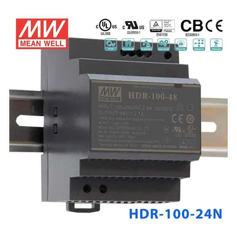 Блок питания Mean Well HDR-100-24N Industrial Power Supply 100W 24V 4.2A DIN Rai