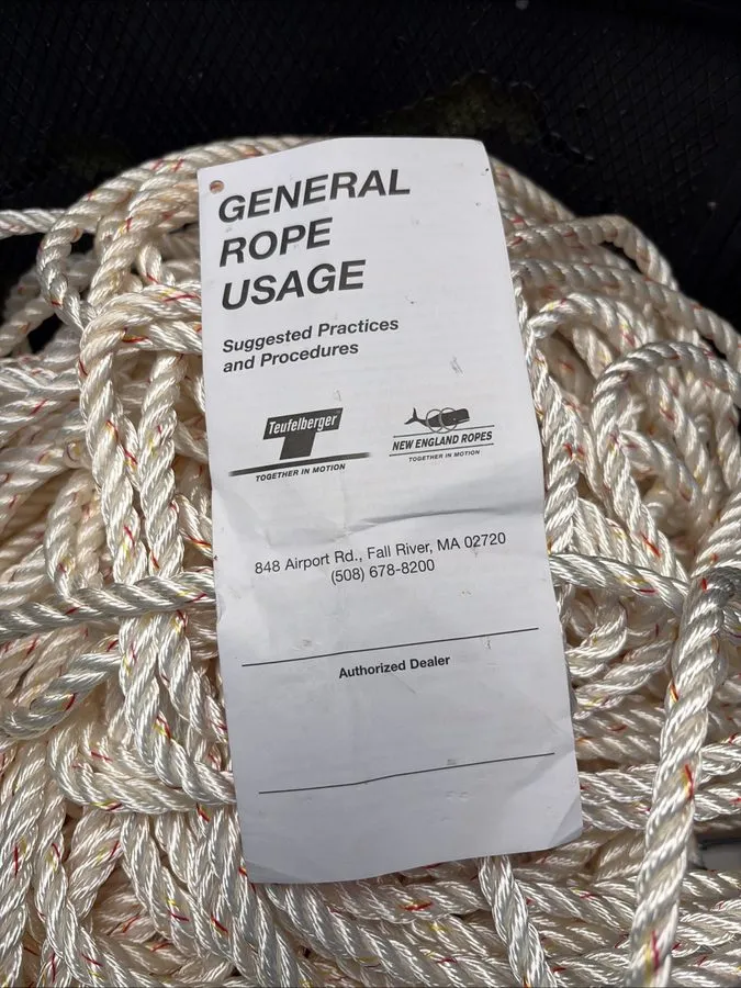 Таль NEW- England Ropes Premium Nylon 3-Strand Bulk Rope 5/16" x 600' Rigging Wh