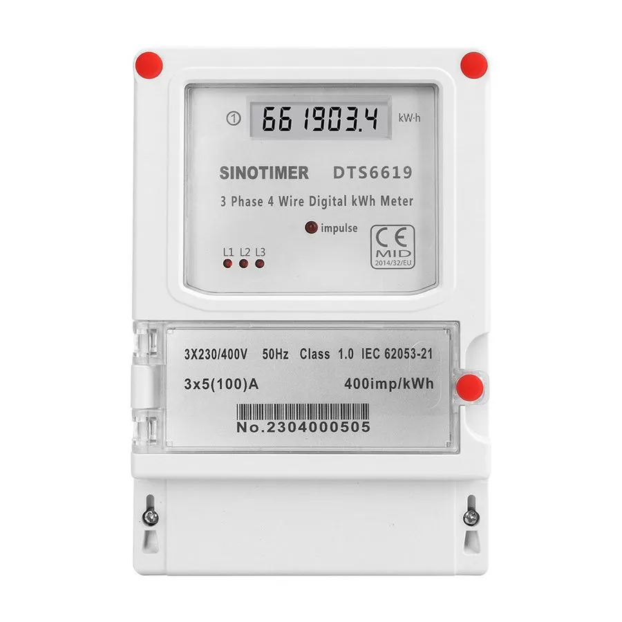 Дисплей AC400V 5-100A 50Hz Three Phase 4 Wires LCD Digital Energy Meter kWh Powe