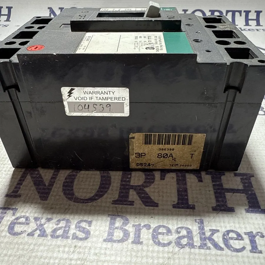 Автоматический выключатель GE TED134080 Circuit Breaker 80A 3P 480V AC 250V DC — фото лота 1