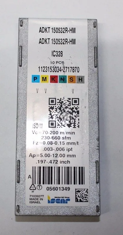 Режущий инструмент Iscar ADKT 150532R-HM IC328 Carbide Milling Insert