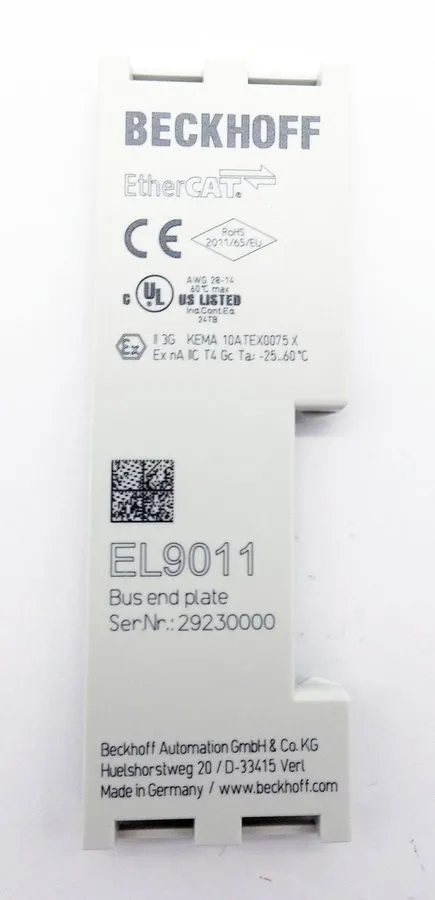 Модуль ввода-вывода 3x Beckhoff EtherCat EL9011 Bus End Plate