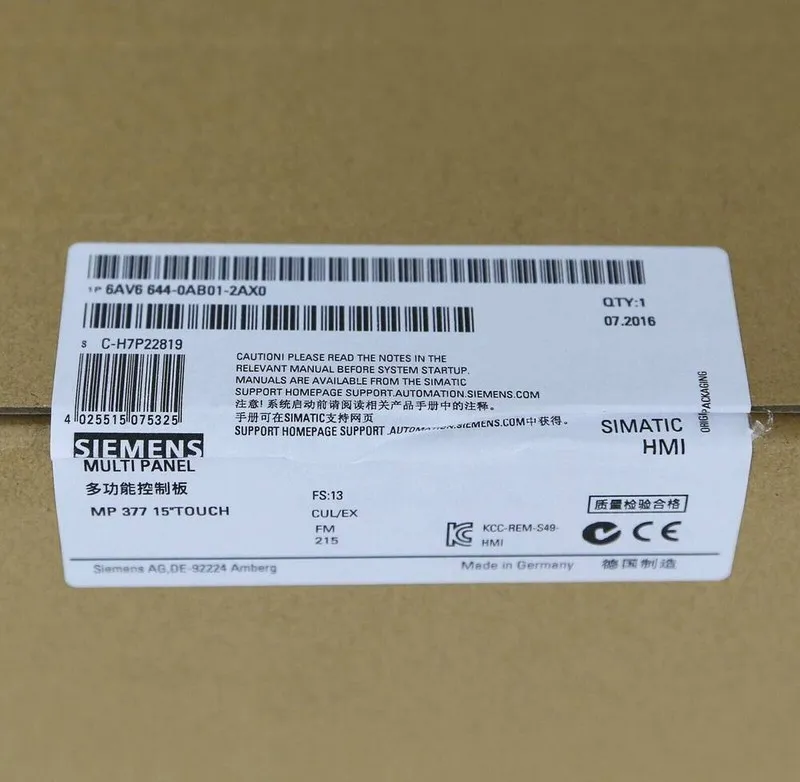 Панель оператора Siemens SIMATIC MP377 Multi Panel 6AV6644-0AB01-2AX0 HMI