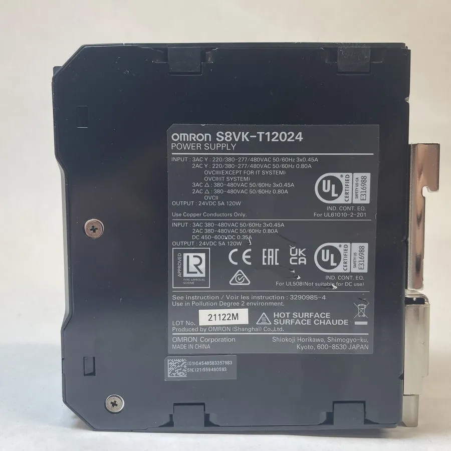 Блок питания Omron S8VK-T12024 24VDC 5.0A 120W DIN Rail Power Supply 380-480VAC
