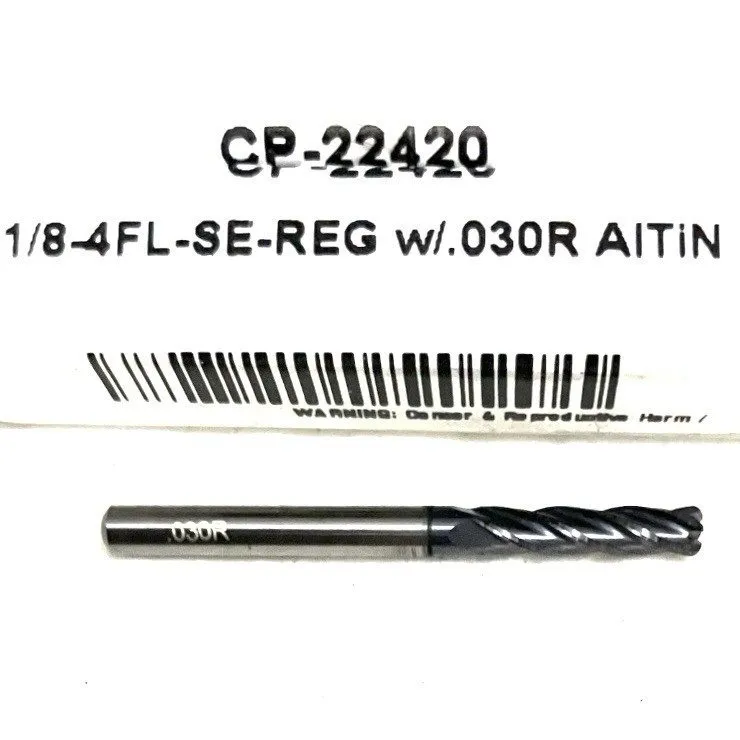 Режущий инструмент Carbide Plus CP-22420 1/8" 4FL Corner Rad End Mill .030R Soli