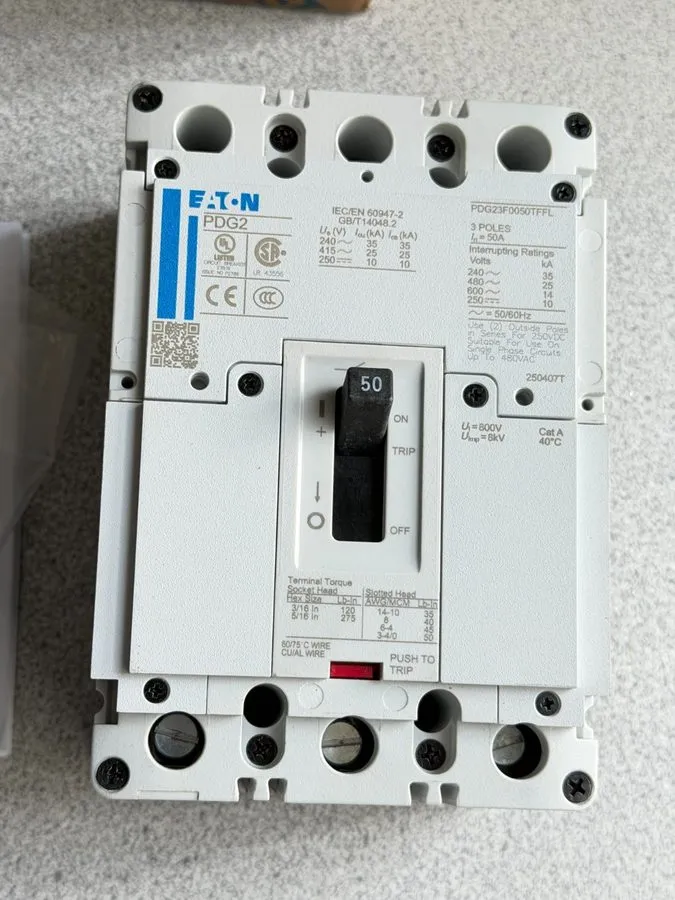 Автоматический выключатель EATON PDG23F0050TFFL Power Defense Circuit Breaker 3P