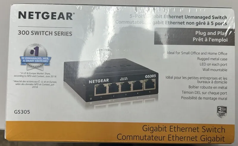 Коммутатор NETGEAR GS305300PAS 5 Port Gigabit Ethernet Unmanaged Switch