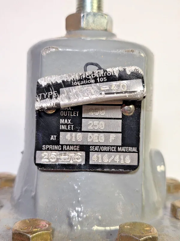 Трубопроводная арматура Fisher 95H-40 Pressure Regulator 25-75 PSI 250 PSI Max 4 — фото лота 2